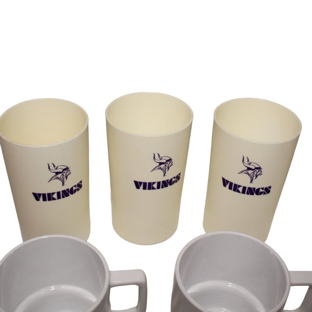 Vintage Minnesota Vikings Tailgate Snack Tray Set Utensils Purple Picnic Case - Picture 9 of 11